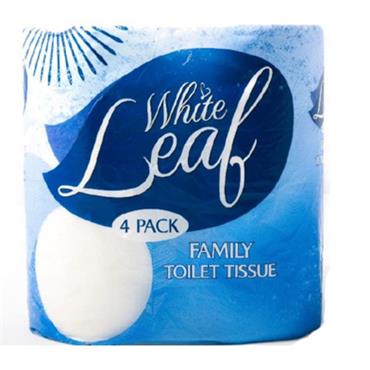  White Leaf 4 Pack Toilet Rolls 