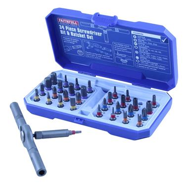 Faithfull Ratchet Drive Set Multi Palm 34pc