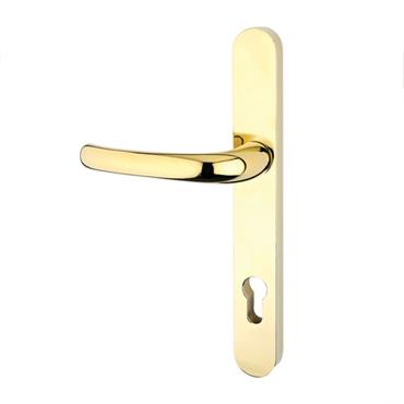 YALE LONG BACKPLATE DOOR HANDLE GOLD