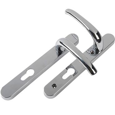YALE SHORT BACKPLATE DOOR HANDLE CHR 220MM