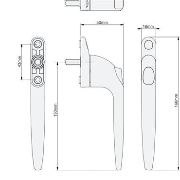 YALE WINDOW HANDLE 5 NO WHITE