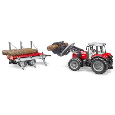 Bruder Massey Ferguson 7480 | 1:16 Tractor W/Frontloader & Trailer