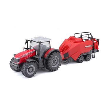 Burago Massey Ferguson 8740s | Tractor with Baler Lifter