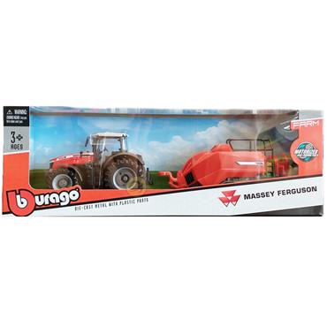 Burago Massey Ferguson 8740s | Tractor with Baler Lifter