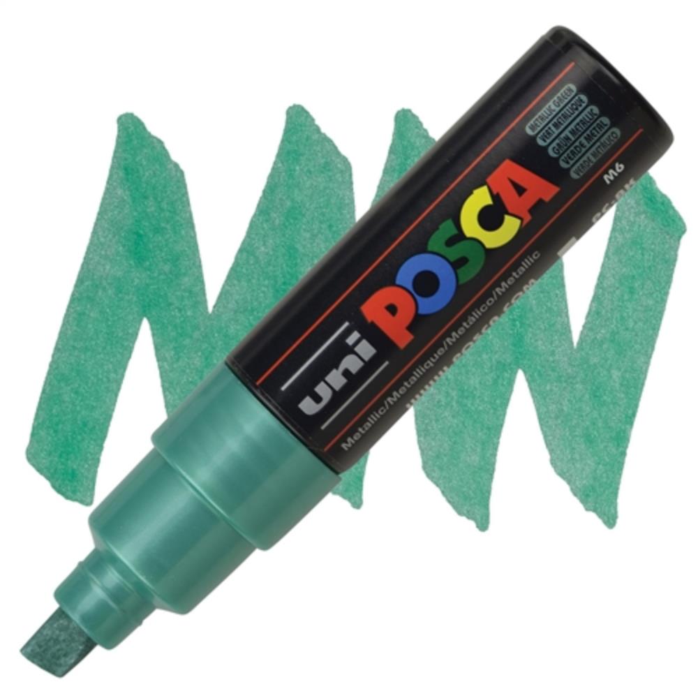 Posca Pc8K Chisel Tip Paint Marker Metallic Green