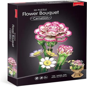 Carnation Flower Bouquet 3D Puzzle