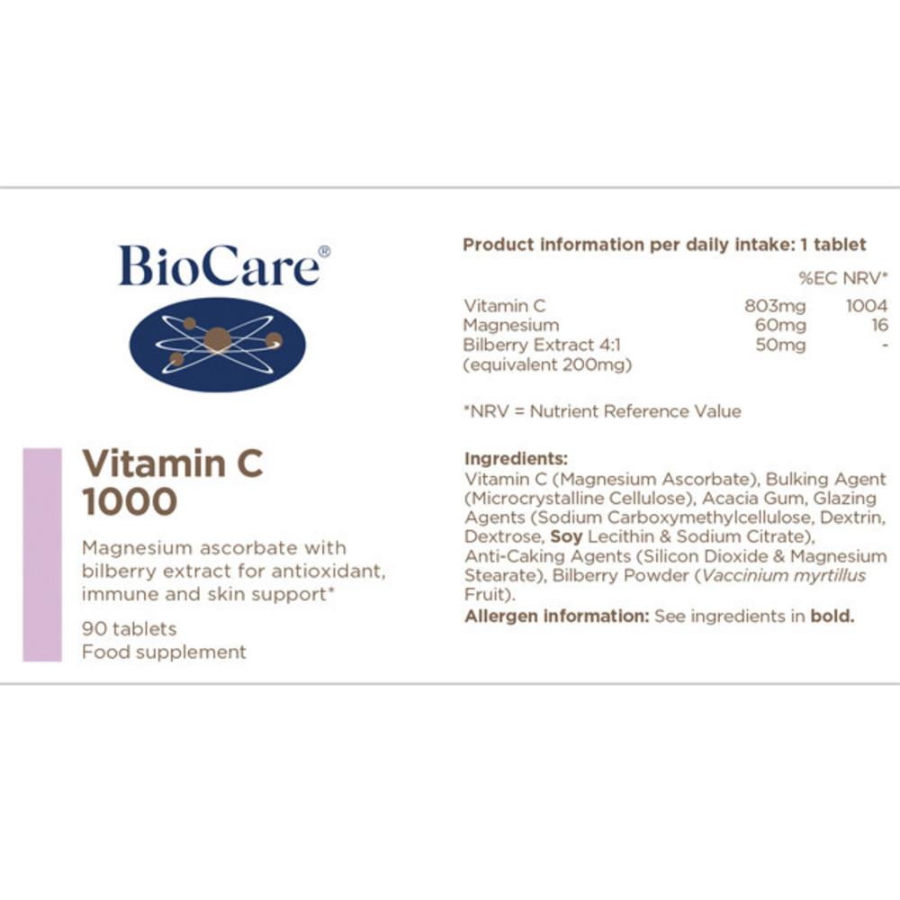 BioCare Vitamin C 1000mg 90s Nourish.ie Nourish Health Food Store