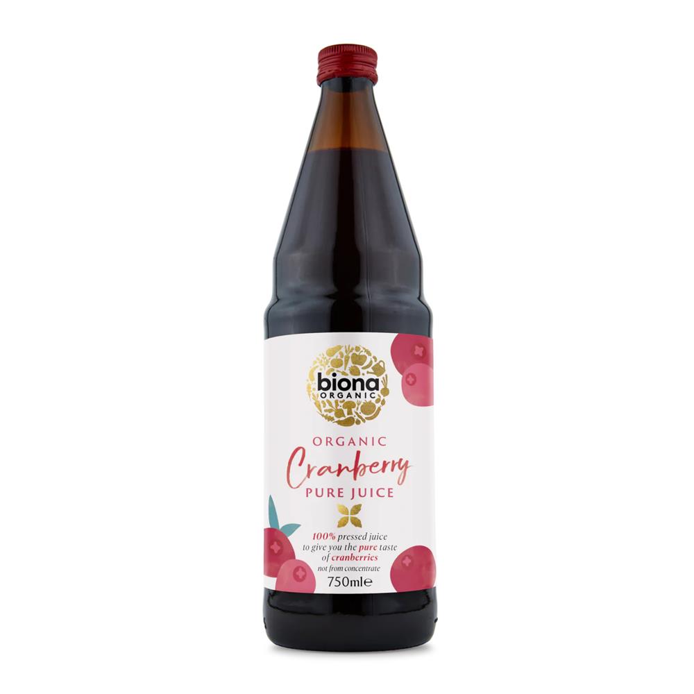 Biona Organic Cranberry Pure Juice 750ml Nourish.ie Nourish Health