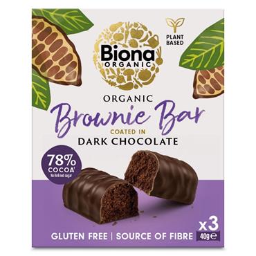 Biona Organic Dark Chocolate Brownie Bar 120g