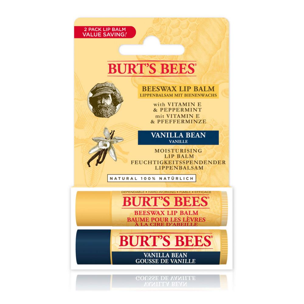 Burt's Bees Beeswax & Vanilla Bean Lip Balm 2 Pack Nourish.ie