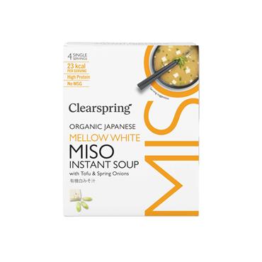 Clearspring Organic Japanese Instant Miso Soup - Mellow White 4x8g