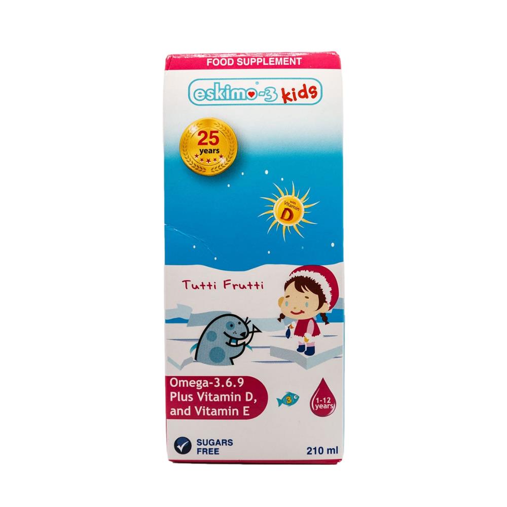 Eskimo Kids Omega 369 Plus Vitamins D & E Tutti Frutti Flavour 210ml Nourish.ie Nourish