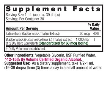 Nature's Answer Bladderwrack Thallus Low Organic Alcohol Tincture 30ml