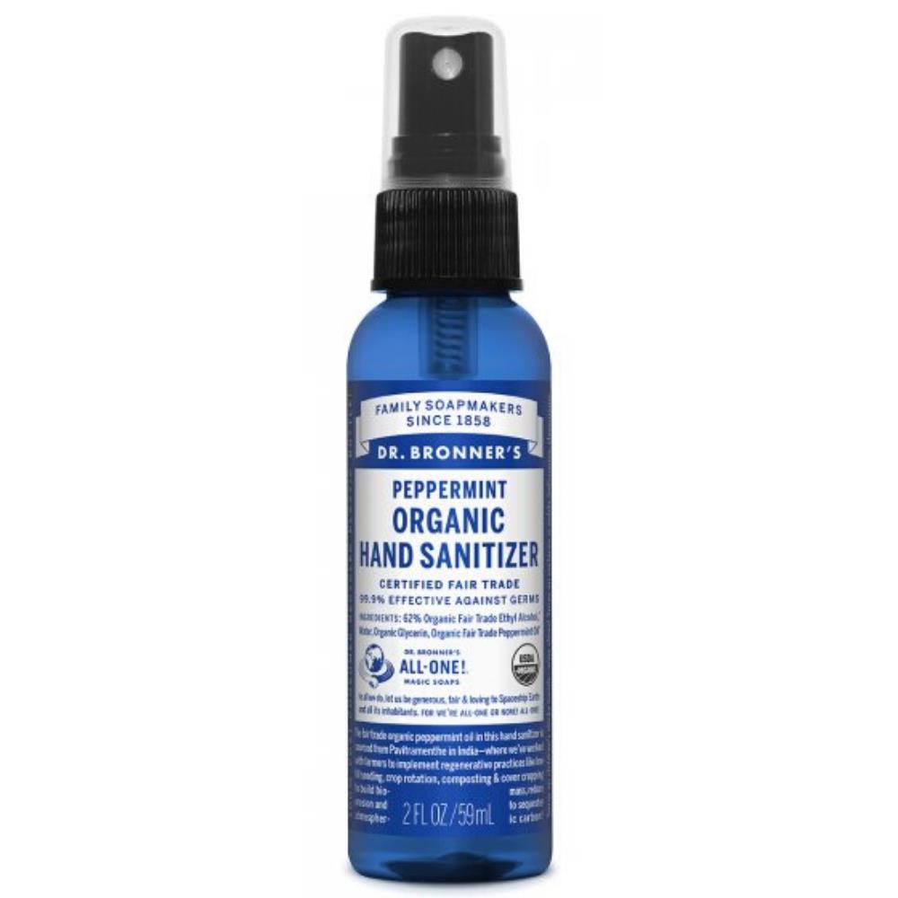 Dr. Bronner's Hand Sanitizer Peppermint 59ml Nourish.ie