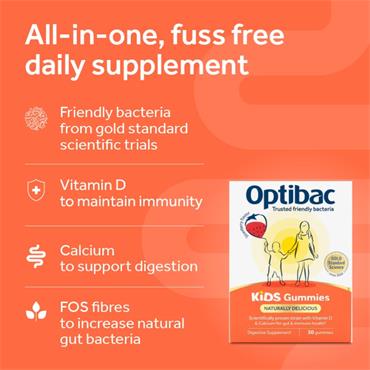 Optibac Kids Gummies Strawberry Flavour 30s