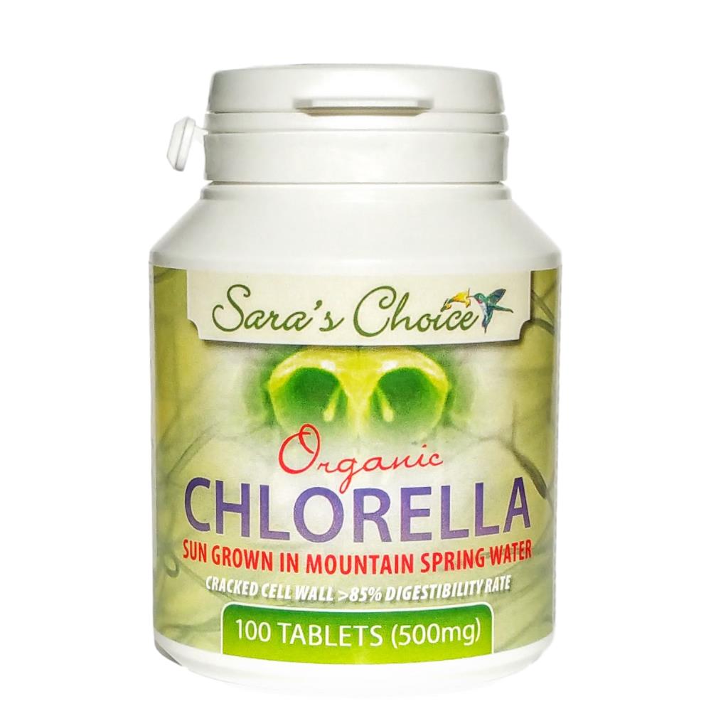 Sara's Choice Organic Chlorella 500mg 100s Nourish.ie Nourish