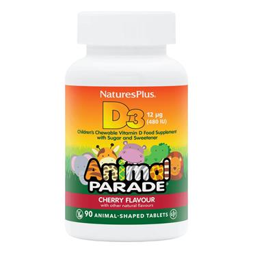 NaturesPlus Animal Parade Children's Chewable Vitamin D3 480IU 90s