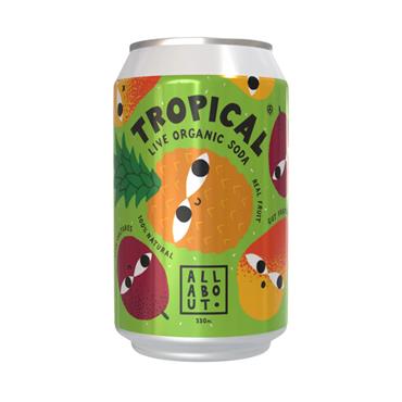 All About Kombucha Tropical Live Organic Soda 330ml