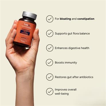 FabU Gut Culture Friendly Bacteria With Inulin & Chaga Mushrooms 60s