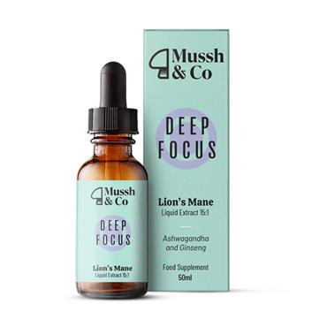 Mussh & Co Lions Mane Deep Focus Drops with Ashwagandha & Ginseng 50ml