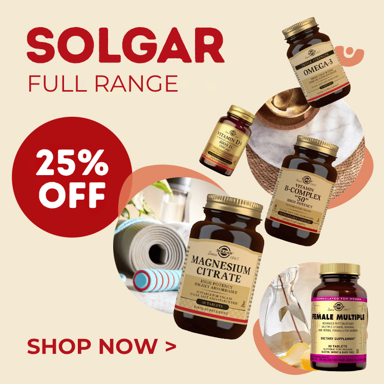 Solgar full range 25% off. Shop now.
