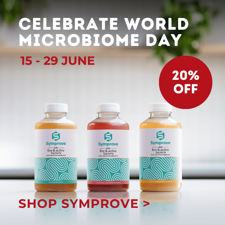 Celebrate World Microbiome Day 15 - 29 June. 20% off Symrpove.