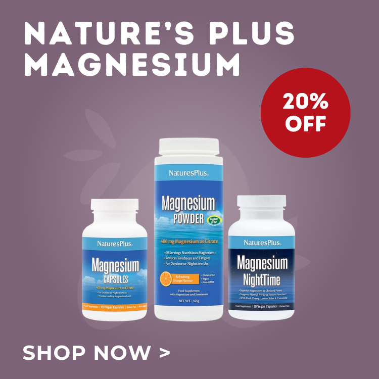 Get 20% off Natures Plus Magnesium