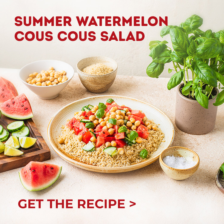 Summer watermelon cous cous salad. Get the recipe.