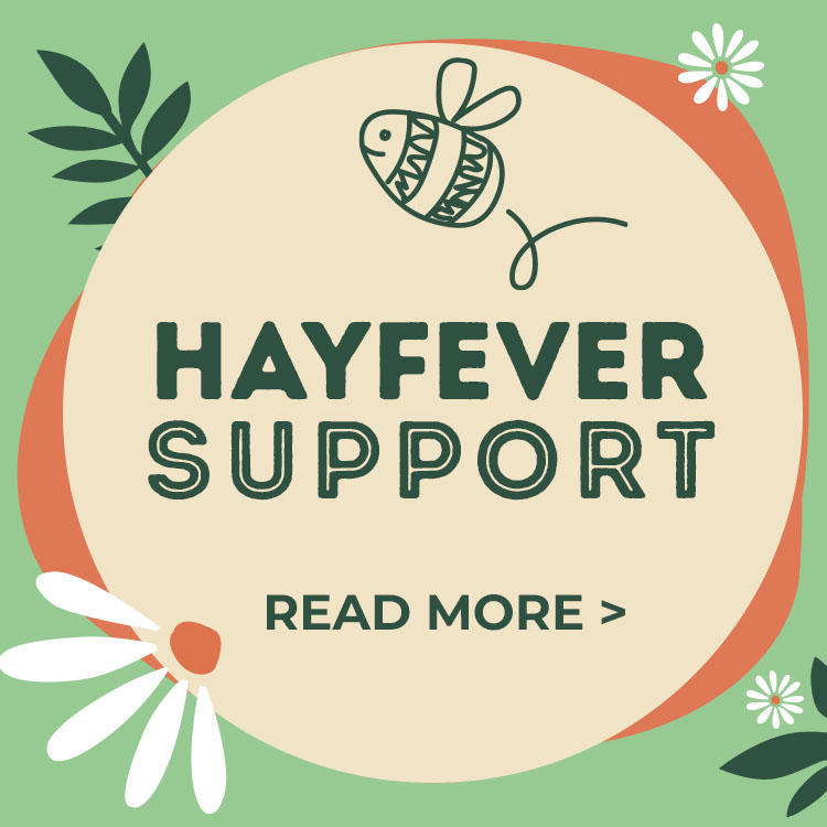 Hayfever support. Read more.