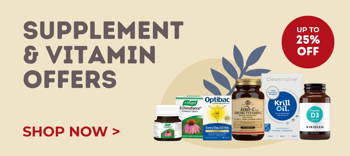 Supplement and vitamin offers. up to 25% off.