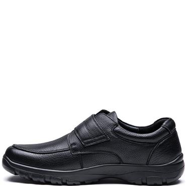 G COMFORT MENS WATERPROOF VELCRO SHOE - BLACK LEATHER