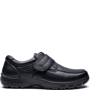 G COMFORT MENS WATERPROOF VELCRO SHOE - BLACK LEATHER