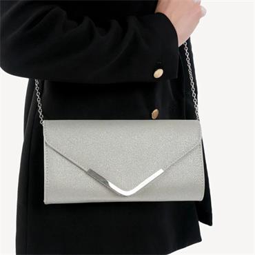 TAMARIS WOMENS CLUTCH HANDBAG - SILVER METALLIC