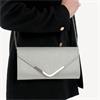 TAMARIS WOMENS CLUTCH HANDBAG - SILVER METALLIC