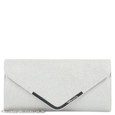 TAMARIS WOMENS CLUTCH HANDBAG - SILVER METALLIC