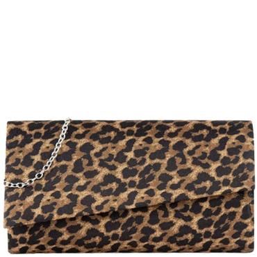 TAMARIS WOMENS CLUTCH HANDBAG - LEOPARD ANIMAL PRINT