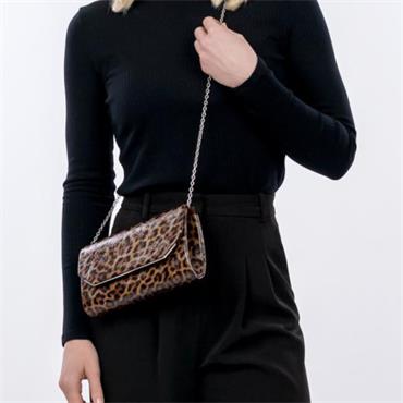TAMARIS WOMENS CLUTCH HANDBAG - LEOPARD ANIMAL PRINT