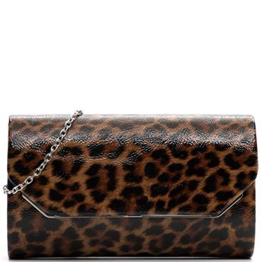 TAMARIS WOMENS CLUTCH HANDBAG - LEOPARD ANIMAL PRINT