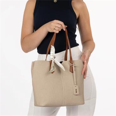 RIEKER WOMENS HANDBAG - BEIGE