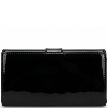 REDZ WOMENS CLUTCH HANDBAG - BLACK PATENT
