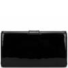 REDZ WOMENS CLUTCH HANDBAG - BLACK PATENT