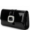 REDZ WOMENS CLUTCH HANDBAG - BLACK PATENT