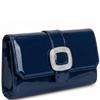 REDZ WOMENS CLUTCH HANDBAG - NAVY PATENT