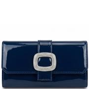 REDZ WOMENS CLUTCH HANDBAG - NAVY PATENT