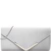 TAMARIS WOMENS CLUTCH HANDBAG - SILVER SATIN