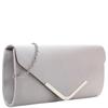 TAMARIS WOMENS CLUTCH HANDBAG - SILVER SATIN