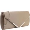 TAMARIS WOMENS CLUTCH HANDBAG - LIGHT TAUPE SATIN