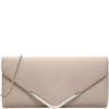 TAMARIS WOMENS CLUTCH HANDBAG - LIGHT TAUPE SATIN
