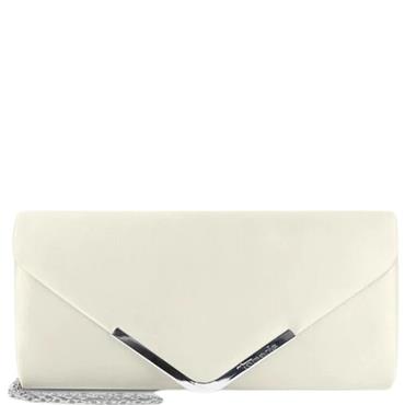 TAMARIS WOMENS CLUTCH HANDBAG - BEIGE SATIN