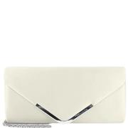 TAMARIS WOMENS CLUTCH HANDBAG - BEIGE SATIN